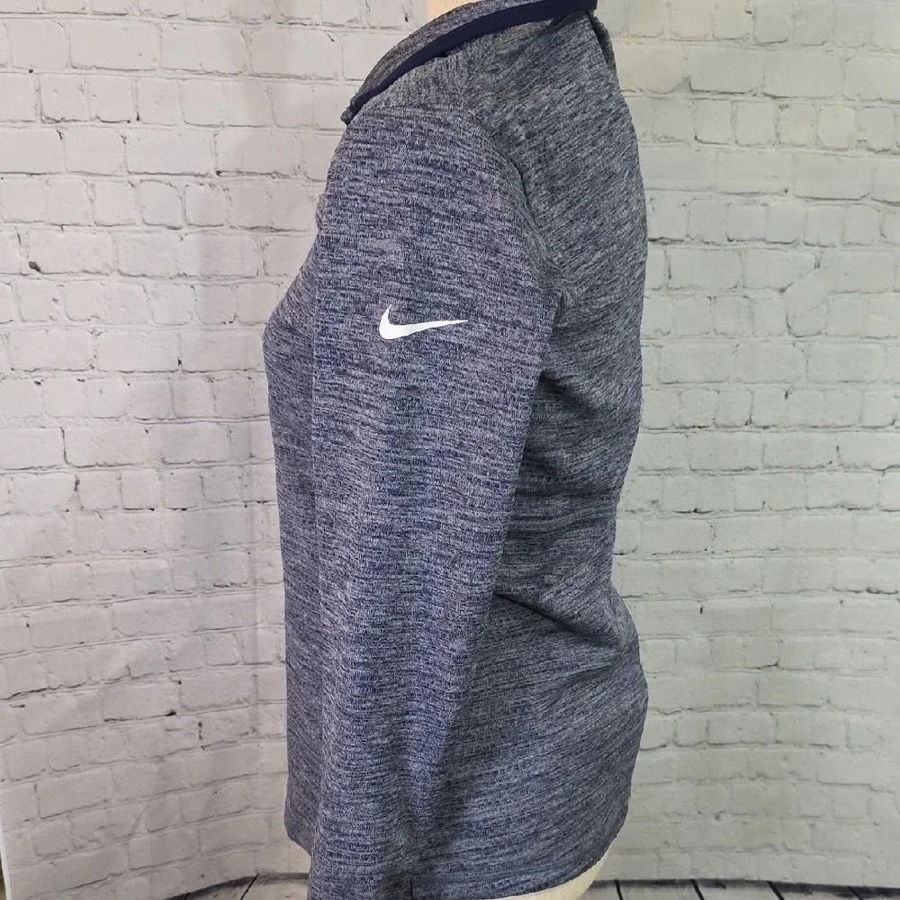 Nike Golf Pullover Women Small Navy Blue Good Dri-FIT Space Dye Quarter Zip Top‎